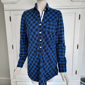 Aerie Blue and Black Plaid Pajama Shirt